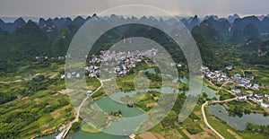 Aerial view of villag in Yongshua County photo