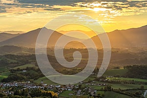 Aerial view of the village of Ainhoa photo