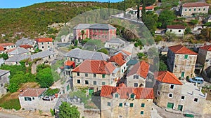 Aerial view of the village of Dol on the island of Brac.