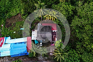 Aerial view of the village of Jerek in the Gua Musang district of Kelantan, Malaysia.