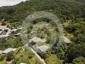 Aerial view of Village of Leshten, Blagoevgrad Region, Bulgaria photo