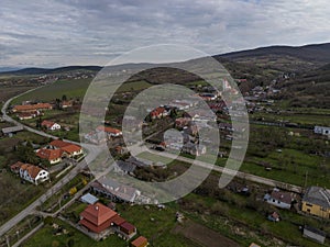 Aerial view of the village Mala Trna in Slovakia