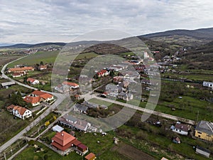 Aerial view of the village Mala Trna in Slovakia