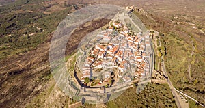 Aerial view of the Village Monsaraz Alentejo Portugal