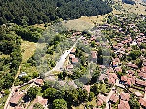 Aerial view of village of Zheravna, Bulgaria