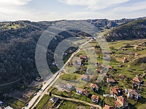 Aerial view of village of Zlatolist, Blagoevgrad Region, Bulgaria