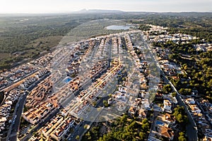 Aerial view villas of Pinar de Campoverde. Spain photo