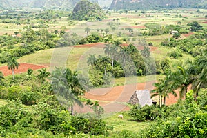 Aerial view of the Vinales Valley in Cuba
