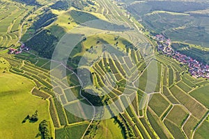 aerial view vineyard scenery at Kaiserstuhl Germany