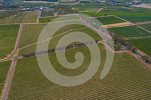 Aerial view of vineyards at McLaren Vale in Australia