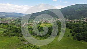 Aerial view of Vitosha Mountain near Village of Rudartsi, Pernik region, Bulgaria