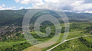 Aerial view of Vitosha Mountain near Village of Rudartsi, Pernik region, Bulgaria