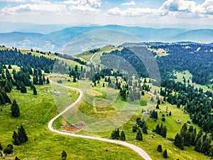 Aerial view on Vlasic mountain in Bosnia and Herzegovina.