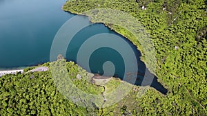 Aerial view of volcanic Lake Tarawera