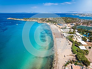 Aerial view of Voula Beach, part of the Athens Riviera coast