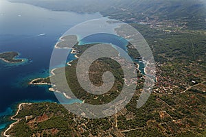 Aerial view of Vrboska town on Hvar island