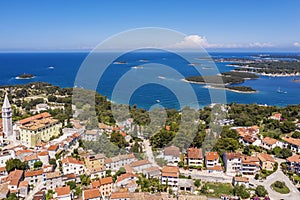 An aerial view of Vrsar, Istria, Croatia