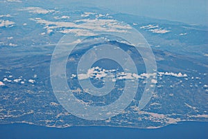 Aerial view of vulcano Etna Sicily island