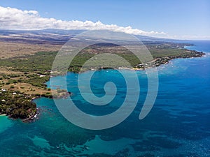 Aerial view at Waialea beach, Big Island, Hawaii