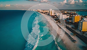 Aerial view of Waikiki Beach in Honolulu, Hawaii.