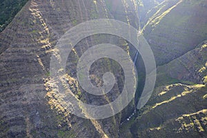 aerial view of waimea canyon