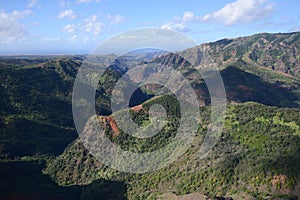 aerial view of waimea canyon