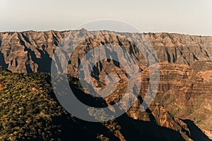 Aerial view of Waimea Canyon Grand Canyon of the Pacific on the western side of Kauai island in Hawaii