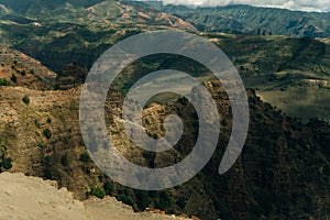 Aerial View of Waimea Canyon State Park, Kauai County, Hawaii, United States.