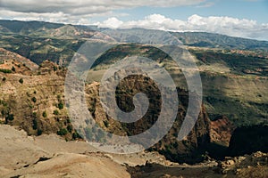 Aerial View of Waimea Canyon State Park, Kauai County, Hawaii, United States.