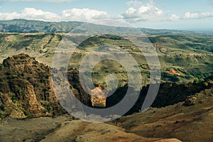 Aerial View of Waimea Canyon State Park, Kauai County, Hawaii, United States.