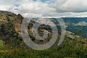 Aerial View of Waimea Canyon State Park, Kauai County, Hawaii, United States.