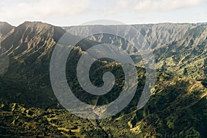 Aerial View of Waimea Canyon State Park, Kauai County, Hawaii, United States.