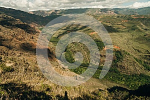 Aerial View of Waimea Canyon State Park, Kauai County, Hawaii, United States.