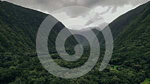 Aerial view of the Waipio Valley on the Big Island of Hawaii