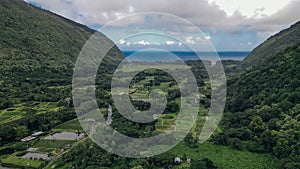 Aerial view of the Waipio Valley on the Big Island of Hawaii