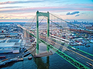 Aerial View of the Walt Whitman Bridge Philadelphia