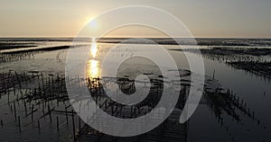 Aerial view of Wang Gong Coast in the sunset