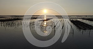 Aerial view of Wang Gong Coast in the sunset