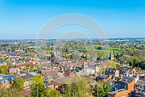 Aerial view of Warwick, England