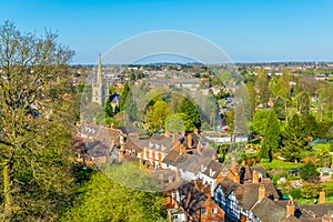 Aerial view of Warwick, England