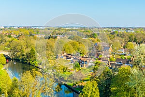 Aerial view of Warwick, England