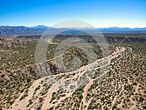 Aerial view of a wash north of Rio Verde and Fountain Hills, Arizona