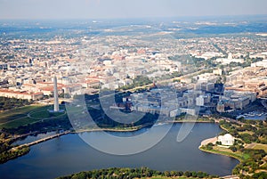 Aerial view of Washington DC