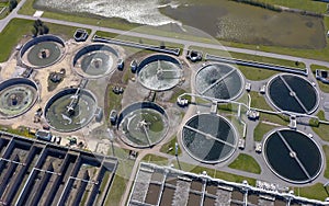 Aerial view of the wastewater treatment plant