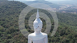 Aerial view of Wat Roi Phra Phutthabat Phu Manorom, Mukdahan, Thailand