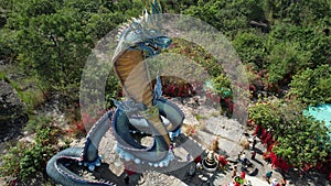 Aerial view of Wat Roi Phra Phutthabat Phu Manorom, Mukdahan, Thailand