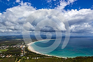 aerial view of Wategoes Beach at Byron Bay. The Photo was taken out of a Gyrocopter, Byron Bay, Queensland, Australia photo