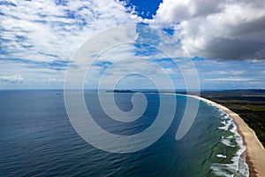 aerial view of Wategoes Beach at Byron Bay. The Photo was taken out of a Gyrocopter, Byron Bay, Queensland, Australia photo