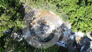 Aerial view water cascade