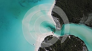 an aerial view of the water and islands of an ocean